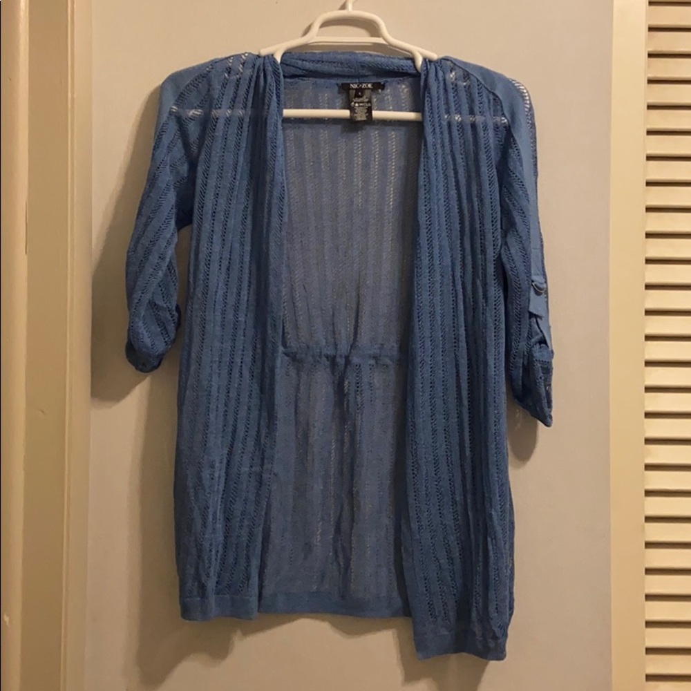 NWOT Nic + Zoe Blue Cardigan, Size Small